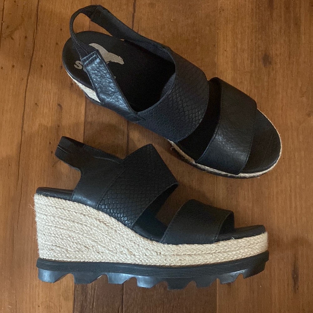 SOREL Black Wedges, Size 7